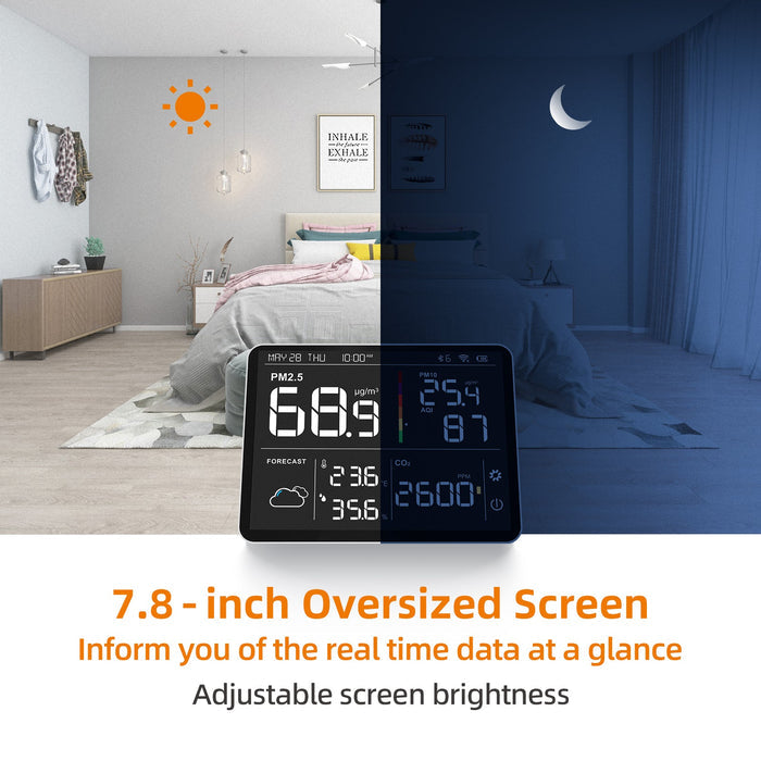 Temtop M100 8 in 1 Air Quality Monitor Detecting CO2 PM2.5 PM10 AQI - Temtop