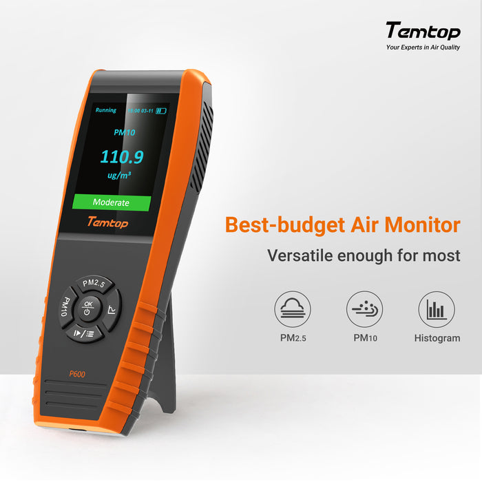 Temtop P600 Handheld PM2.5 PM10 Air Quality Monitor with Histogram - Temtop
