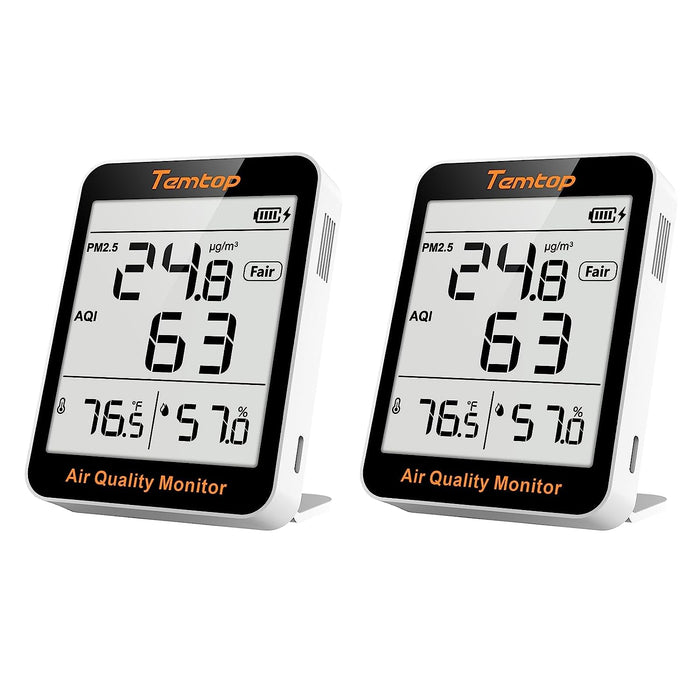 Temtop S1 Indoor Air Quality Monitor AQI PM2.5 Temperature Humidity Detector for Home, Office or School - Temtop