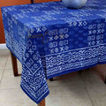 Tessera Block Print Cotton Tablecloth Square — Indigo Tide - Sweet Us