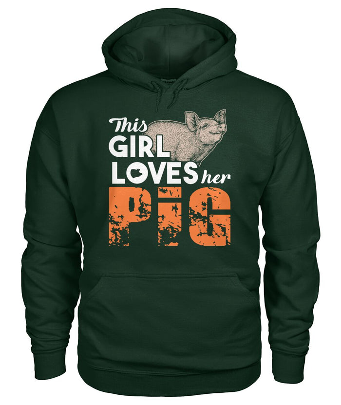 This girl loves her pigs - Men's and Women's t-shirt , Vneck, Hoodies - myfunfarm - clothing acceessories shoes for cow lovers, pig, horse, cat, sheep, dog, chicken, goat farmer