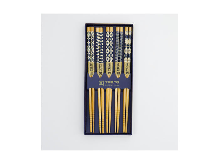 Tokyo Design Chopstick Gift set 5pc Blue Gift Boxed