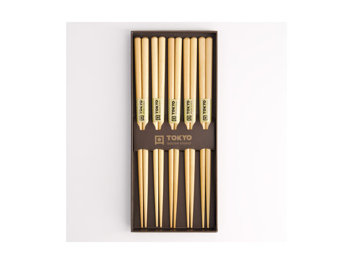 Tokyo Design Chopstick Gift set 5pc Wooden Brown- Gift Boxed