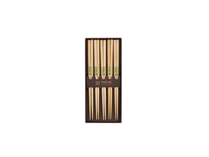Tokyo Design Chopstick Gift set 5pc Wooden Brown- Gift Boxed