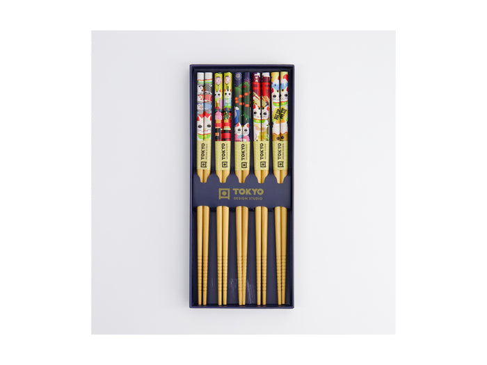 Tokyo Design Chopstick Giftset 5pc Lucky & Koinobori Gift Boxed
