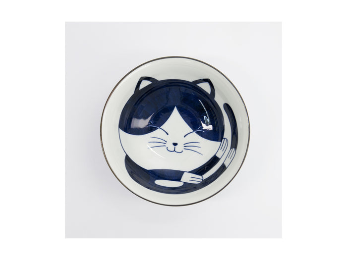 Tokyo Design  Kawaii Cat Neko Ramen Bowl 20x7.5cm - Blue Cat
