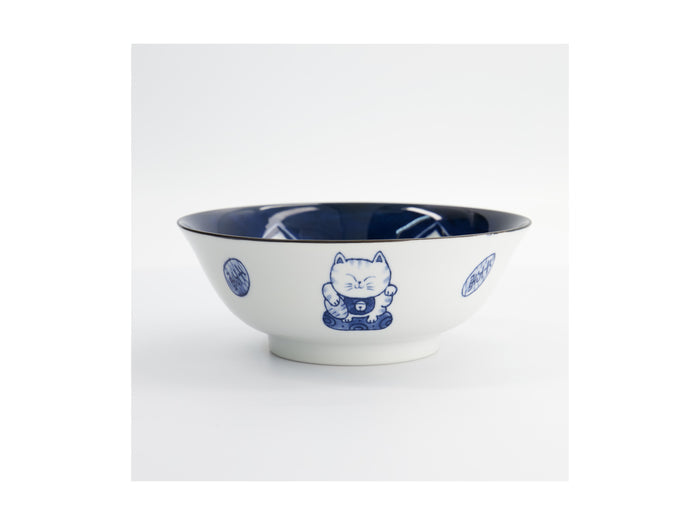 Tokyo Design Kawaii Cat Neko Ramen Bowl 20x7.5cm - White Cat