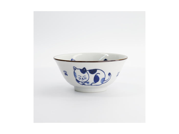 Tokyo Design Kawaii Cat Neko Tayo Bowl 15x6.5cm - Blue Cat