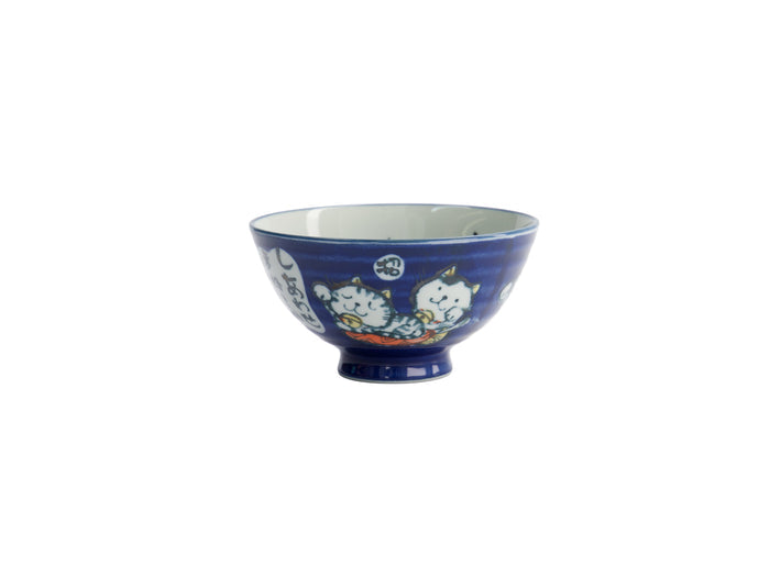 Tokyo Design Kawaii Rice Bowl 11.5x6cm Cat Neko - Blessed Blue
