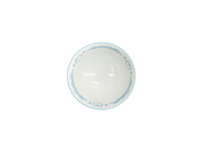 Tokyo Design Kawaii Rice Bowl 11.5x6cm Cat Neko - Nami Light Blue