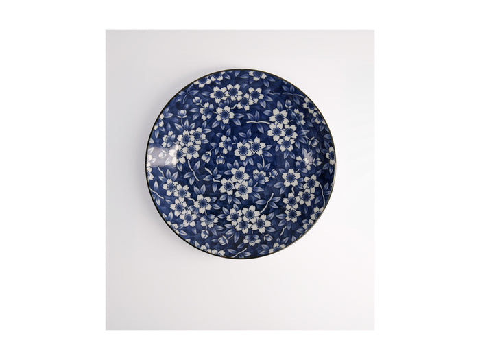 Tokyo Design Tokyo Blue Sakura Round Plate Blue - 25cm