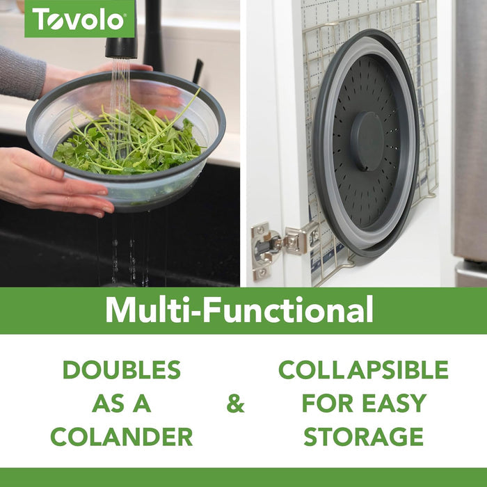 Tovolo Collapsible Large Microwave Food Cover 32cm - Charcoal
