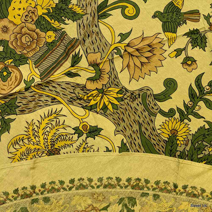 Tree of Life Tablecloth Round Cotton Floral Kitchen Dining Table Linen - Sweet Us