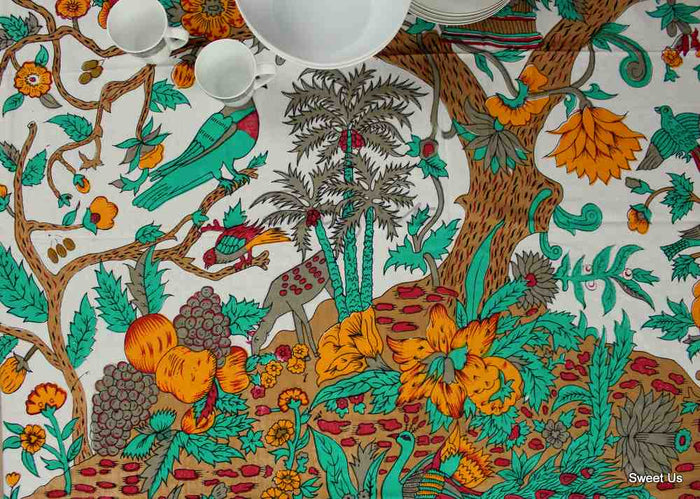 Tree of Life Cotton Tablecloth Square — Sandstone Orchard - Sweet Us