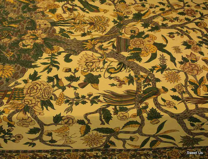 Tree of Life Tablecloth for Square Tables Cotton Floral Kitchen Dining Table Linen - Sweet Us