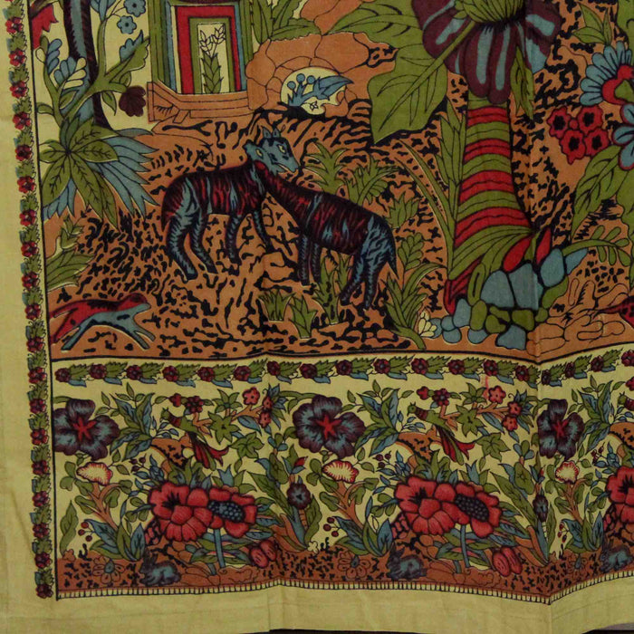 Cotton Tree of Life Tab Top Curtain Drape Door Panel 44x88 Gold Blue Purple Green Tan - Sweet Us