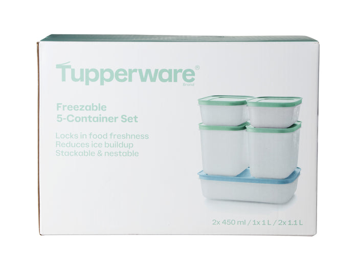 Tupperware Freezable Container Set of 5 450ml / 1L / 1.1L - Gift Boxed