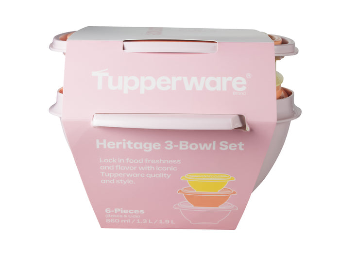 Tupperware Heritage Bowl Set of 3 860ml - / 1.3L / 1.9L