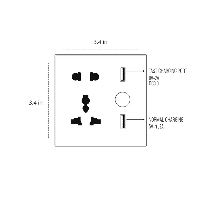 Universal Smart Socket with dual USB