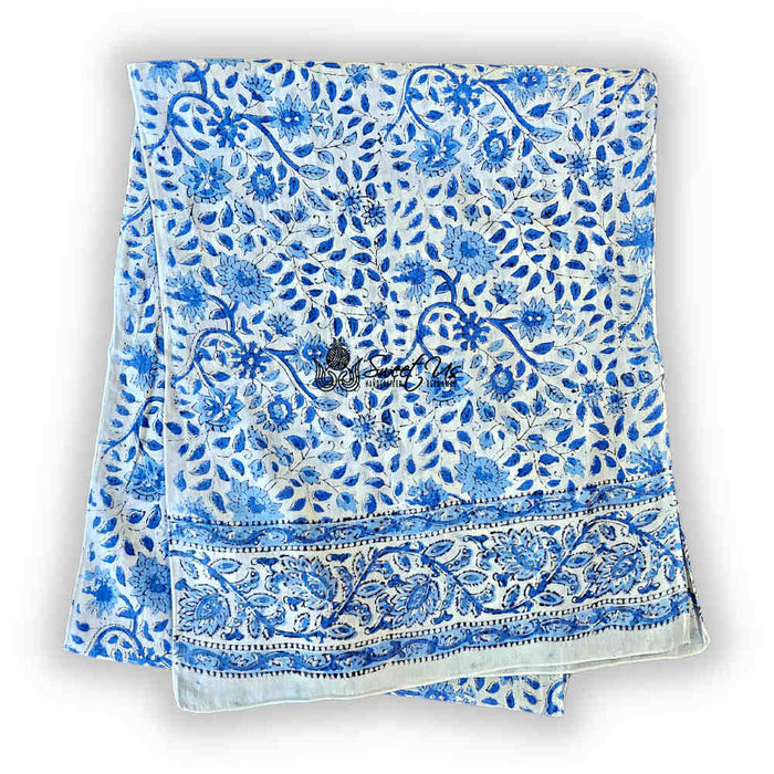 Vervaine Lightweight Floral Cotton Long Scarf — Blueveil - Sweet Us