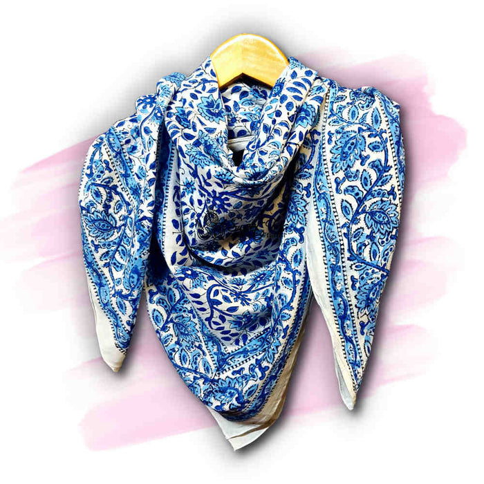 Vervaine Lightweight Floral Cotton Scarf — Blueveil - Sweet Us