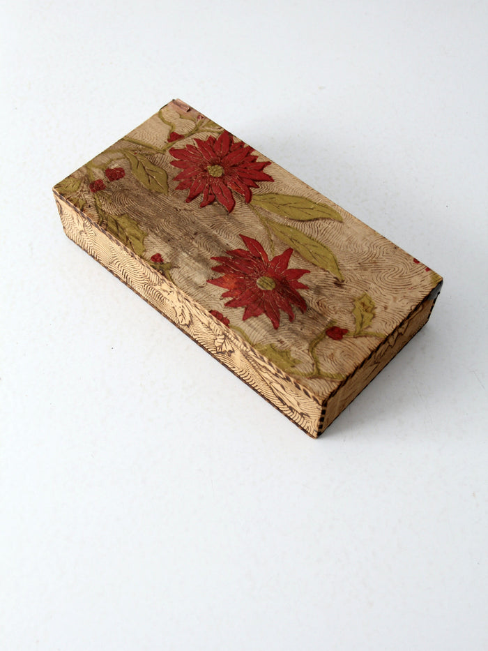 Victorian pyrography box
