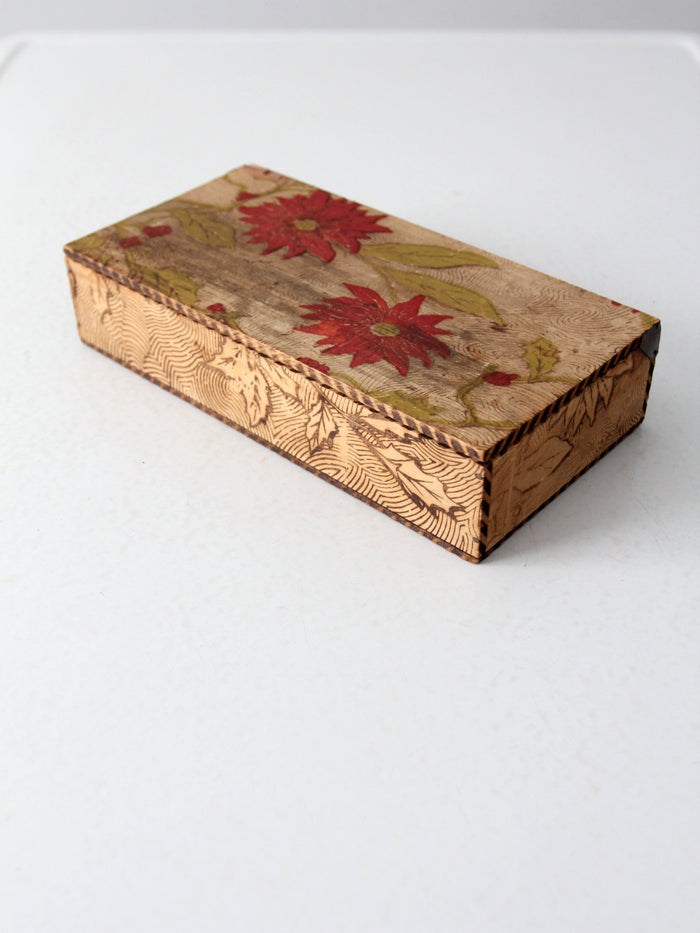 Victorian pyrography box