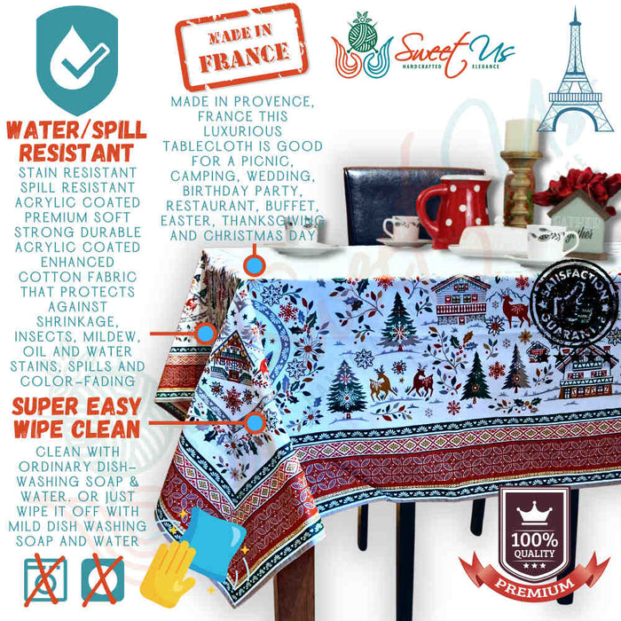 Village de Noël Spill-Resistant Tablecloth - Sweet Us