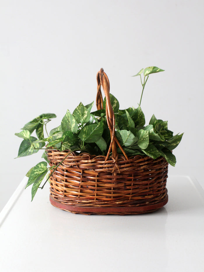 vintage wicker handle basket