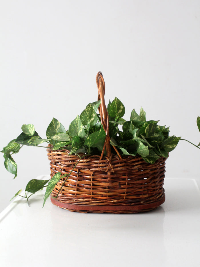 vintage wicker handle basket