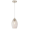 Westinghouse Lighting 62" Brushed Nickel Indoor Mini Pendant w/ Clear Crackle Glass