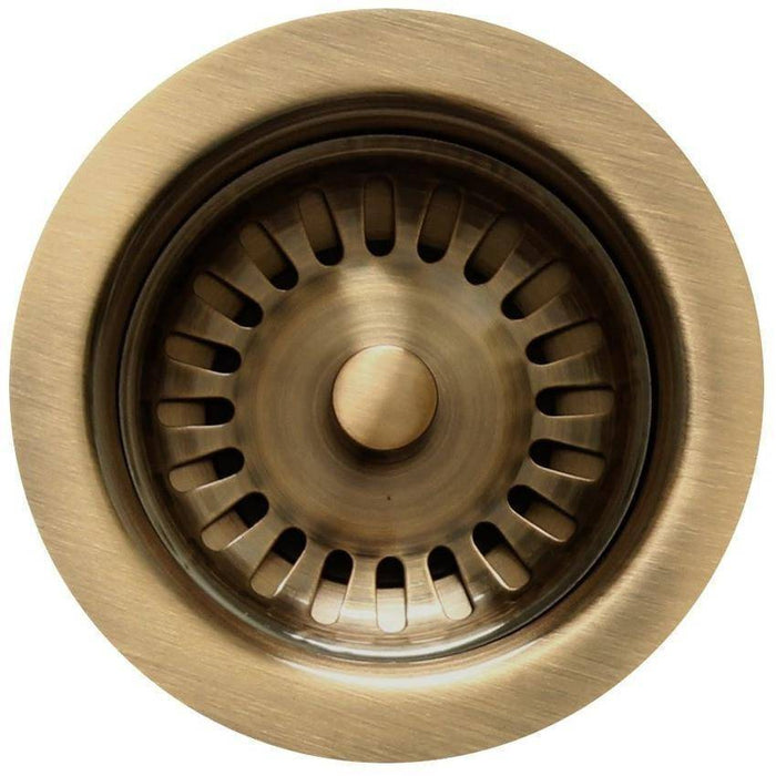 Whitehaus RNW35 3 1/2'' Kitchen Sink Brass Basket Strainer - Annie & Oak