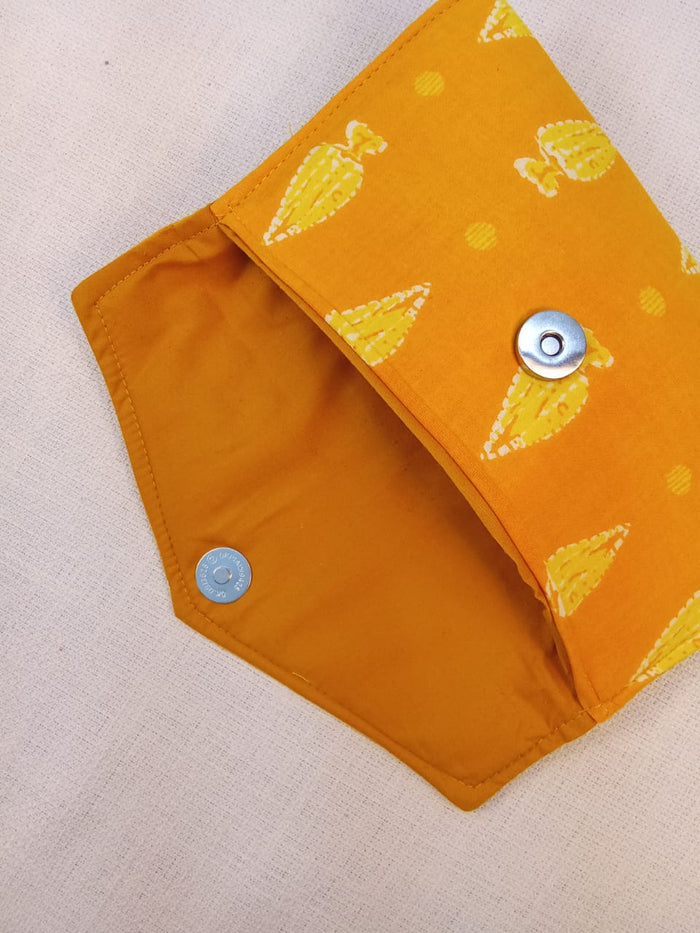 Yellow Block Print Clutch & Scrunchie Everyday Carry Set