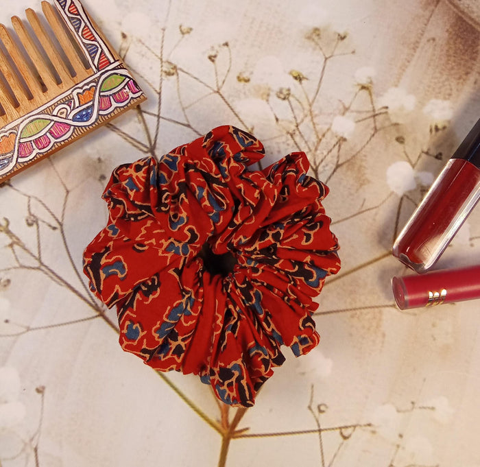 Yellow Block Print Clutch & Scrunchie Everyday Carry Set